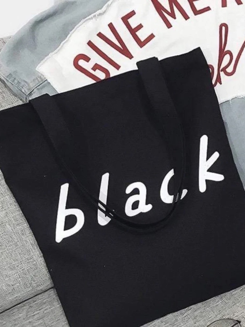 Canvas Tote Bag Arts &‎ Crafts Handbag Black or White Bags